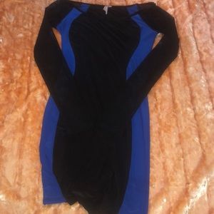 Blue and black women dress